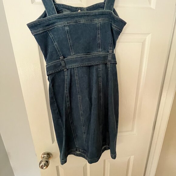 White House Black Market Denim Jumper Dress - Picture 2 of 3